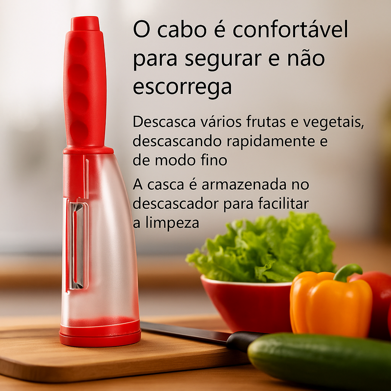 Descascador com recipiente